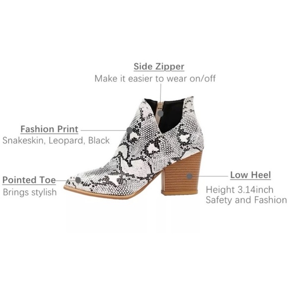 Laicigo Boots snakeskin pattern black gray & white size 7 - Picture 3 of 9
